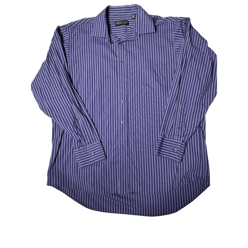 Donald J. Trump Signature Collection Blue Purple Striped Dress Shirt